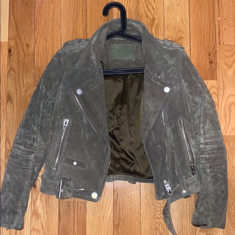 BLANK NYC Suede leather jacket (green)